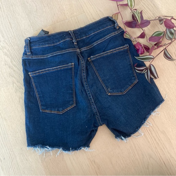 Dark wash distressed denim shorts - Picture 3 of 8